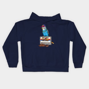 Cool Budgie with a Cassette Kids Hoodie